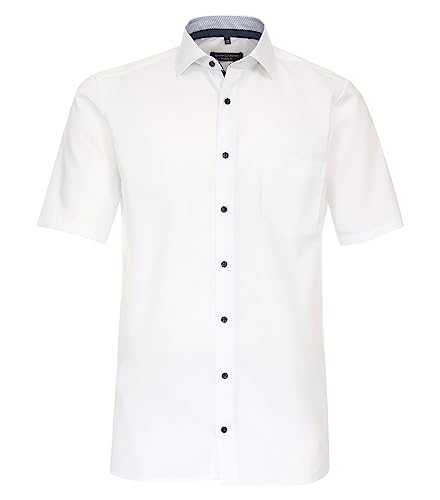CASAMODA Businesshemd Kurzarm Uni Modern Fit Weiß 48 von CASAMODA