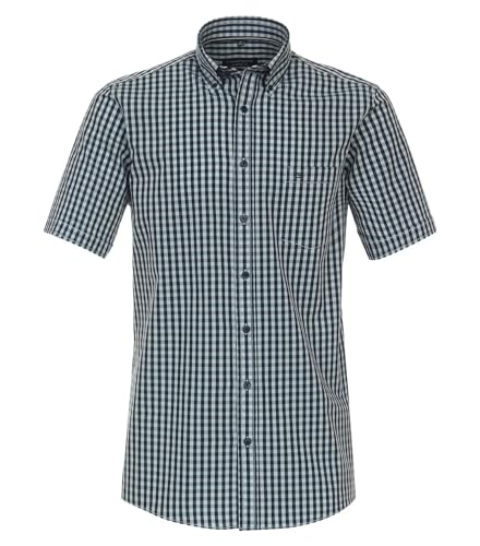 CASAMODA Casual Fit Hemd Halbarm Button Down Kragen Karo blau Größe M von CASAMODA