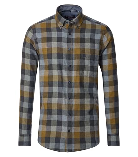 CASAMODA Casual Fit Hemd Langarm Button Down Kragen Karo blau Größe XXXL von CASAMODA