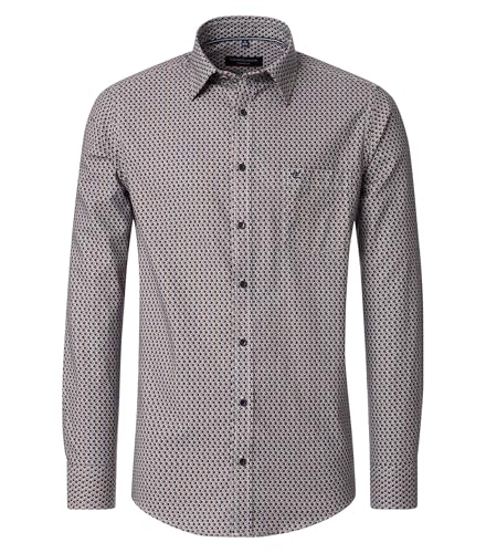 CASAMODA Casual Fit Hemd Langarm New Kent Kragen Muster braun Größe M von CASAMODA
