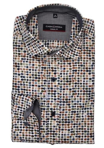 CASAMODA Casual Fit Hemd super Langer Arm New Kent Kragen Muster blau Größe L von CASAMODA
