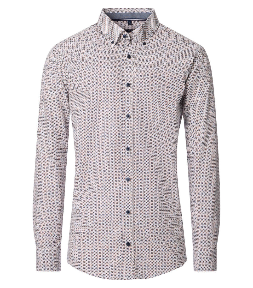 CASAMODA - Casual Fit: Freizeithemd blau/braun - Gr. - M von CASAMODA