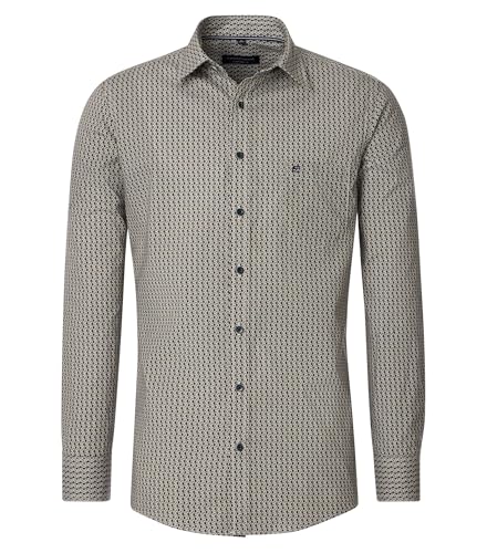 CASAMODA Comfort Fit Hemd Langarm New Kent Kragen Muster grün Größe S von CASAMODA