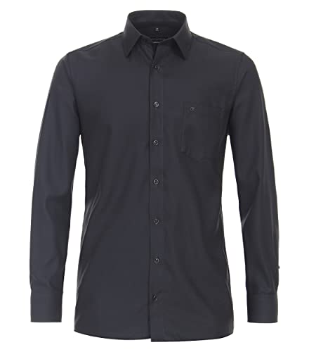 CASAMODA Comfort Fit Hemd Langarm New Kent Kragen Struktur anthrazit Größe 48 von CASAMODA