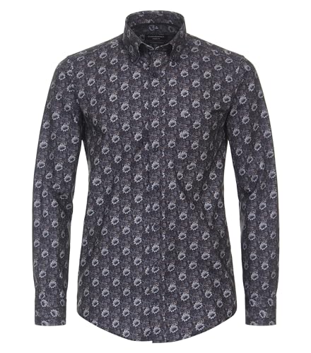 CASAMODA Flanellhemd Print Casual Fit Grünblau XL von CASAMODA