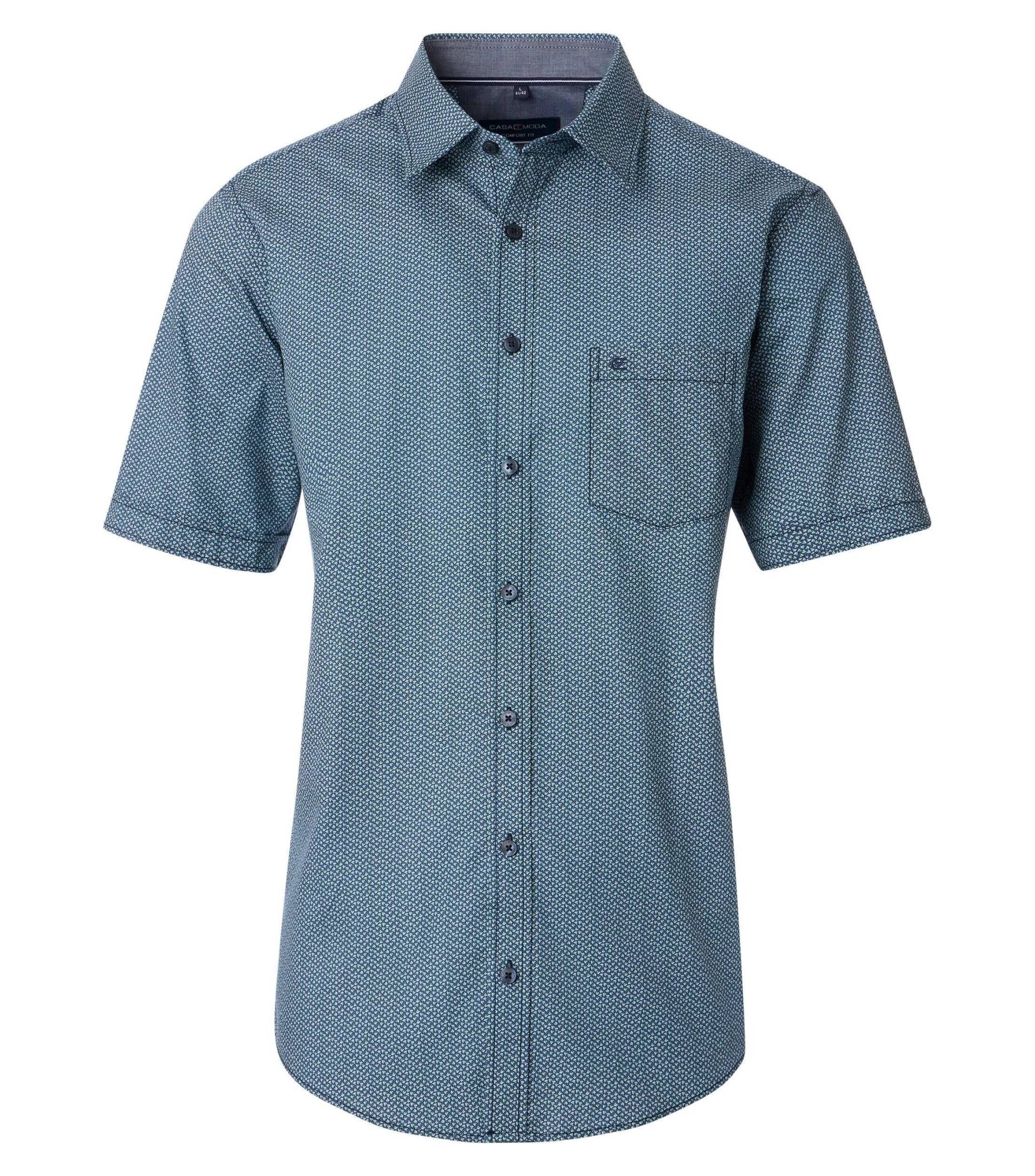 CASAMODA - Freizeithemd Kurzarm aqua bis petrol - Gr. - L von CASAMODA