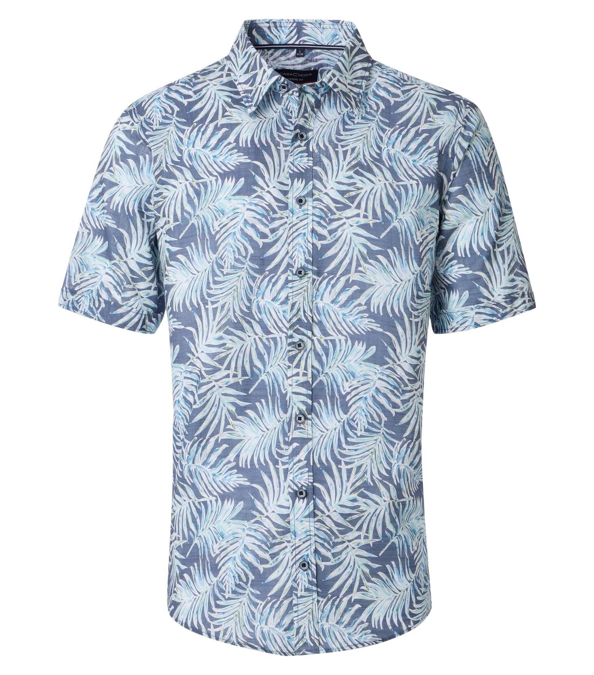 CASAMODA - Freizeithemd Kurzarm aqua bis petrol - Gr. - XL von CASAMODA