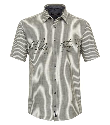 CASAMODA Freizeithemd Kurzarm gestreift Casual Fit Hellgrün M von CASAMODA