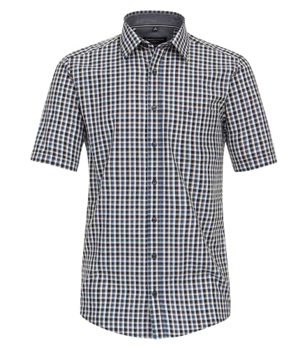 CASAMODA Freizeithemd Kurzarm kariert Casual Fit Dunkelblau XL von CASAMODA