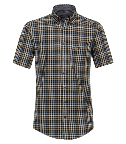 CASAMODA Freizeithemd Kurzarm kariert Casual Fit Hellbraun XXL von CASAMODA