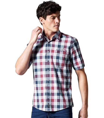 CASAMODA Freizeithemd Kurzarm kariert Casual Fit von CASAMODA