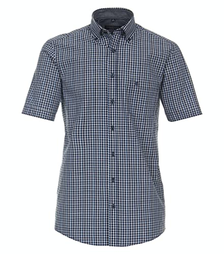 CASAMODA Freizeithemd Kurzarm kariert Comfort Fit Dunkles Mittelblau M von CASAMODA