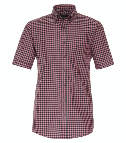 CASAMODA Freizeithemd Kurzarm kariert Comfort Fit Hellrot L von CASAMODA