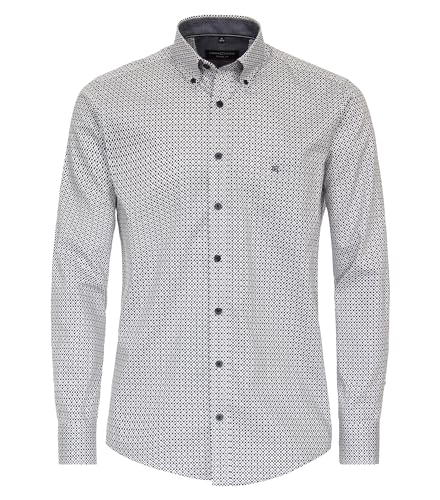 CASAMODA Freizeithemd extra langer Arm 72cm Print Casual Fit Mittelblau M von CASAMODA