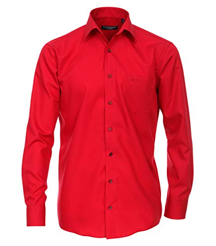 CASAMODA Businesshemd Uni Comfort Fit sattes Rot 46 von CASAMODA