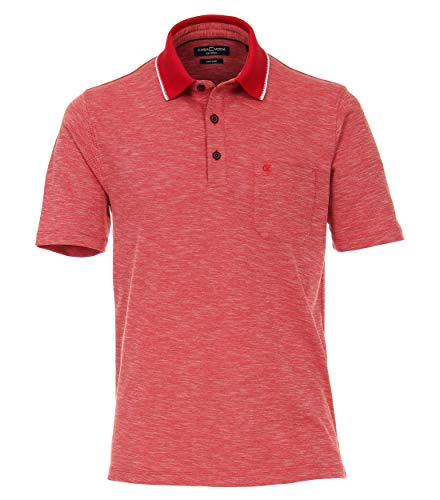 CASAMODA Herren Polo Shirt Brusttasche Farbe Rot Meliert Größe M von CASAMODA