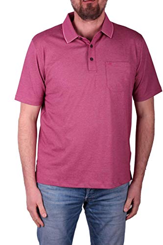 CASAMODA Herren Polo-Shirt unifarben Brusttasche, Beere, XXL von CASAMODA