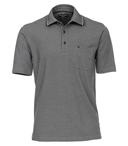 CASAMODA Herren Polo-Shirt unifarben Brusttasche, Mittelgrau, XXL von CASAMODA
