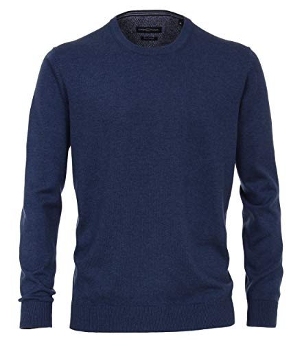 CASAMODA Herren Pullover mit Rundhalsausschnitt unifarben 004420 Elastischer Bund, Blau (Jeans 144), XXL von CASAMODA