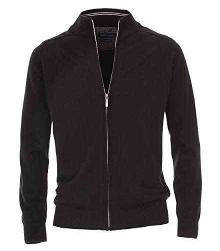 CASAMODA Herren Strickjacke unifarben 004450 Aufgesticktes Logo, Schwarz - Uni (800), M von CASAMODA