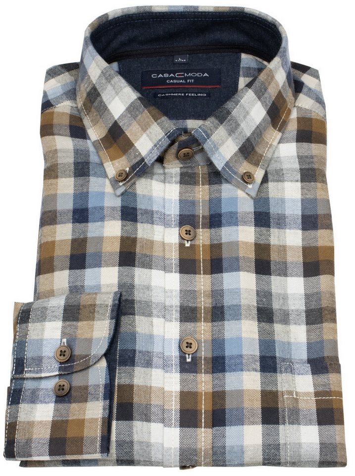 CASAMODA Karohemd Casamoda Comfort Fit Button-Down-Kragen von CASAMODA