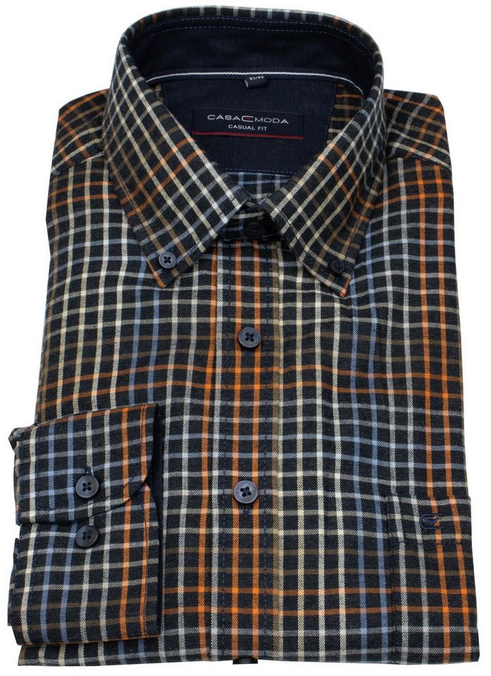 CASAMODA Karohemd Casamoda Comfort Fit extra langer Arm Button-Down-Kragen von CASAMODA