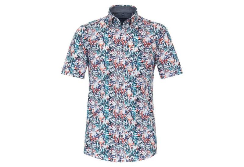 CASAMODA Kurzarmhemd CasaModa Kurzarmhemd XXL floraler Print blau-orange von CASAMODA