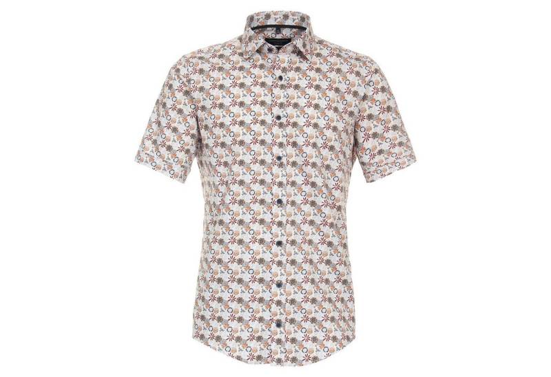 CASAMODA Kurzarmhemd CasaModa Kurzarmhemd XXL Floralprint kürbis-khaki von CASAMODA