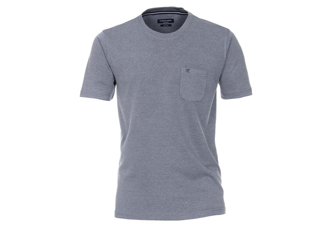 CASAMODA Langarm-Poloshirt CasaModa Große Größen Herren T-Shirt blau-silber melange easy care"" von CASAMODA