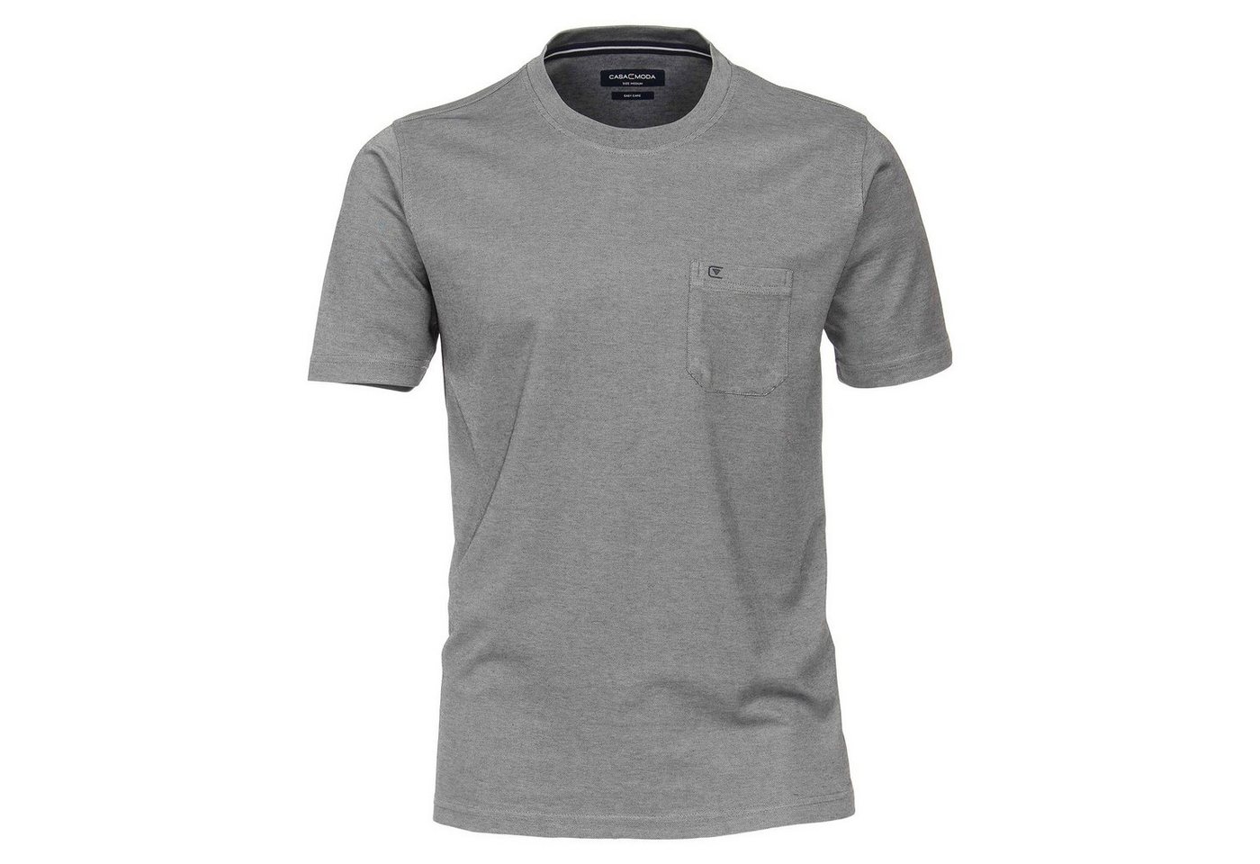 CASAMODA Langarm-Poloshirt CasaModa Große Größen Herren T-Shirt silber-navy melange pflegeleicht von CASAMODA