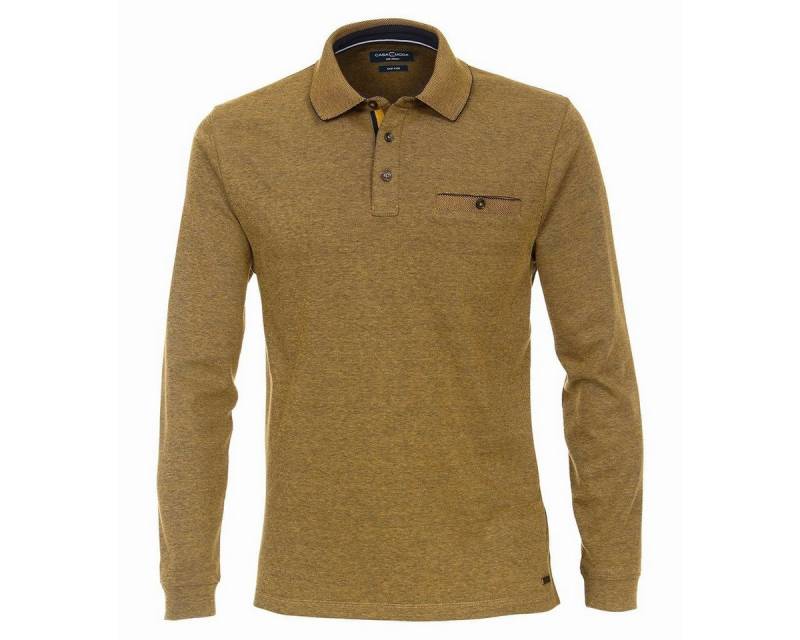 CASAMODA Langarm-Poloshirt CasaModa Langarm-Poloshirt Übergröße gelb melange von CASAMODA