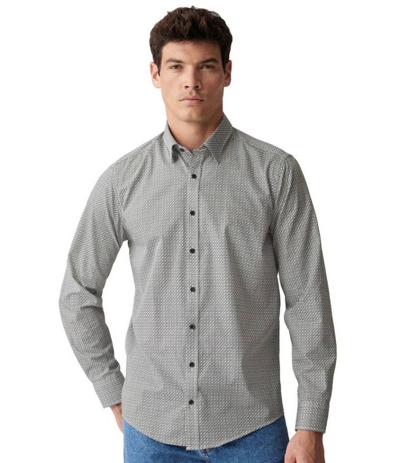 CASAMODA Langarmhemd CASAMODA Freizeithemd "Green"-Kollektion Print von CASAMODA