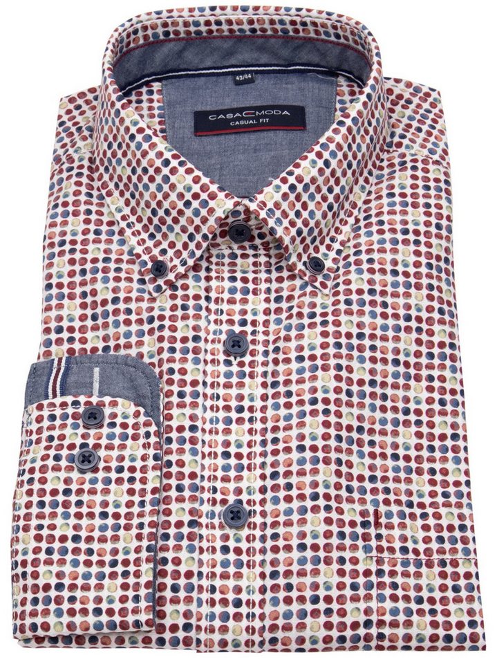 CASAMODA Langarmhemd Casamoda Comfort Fit Button-Down-Kragen Kontrastknöpfe von CASAMODA