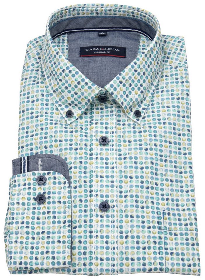 CASAMODA Langarmhemd Casamoda Comfort Fit Button-Down-Kragen Kontrastknöpfe von CASAMODA