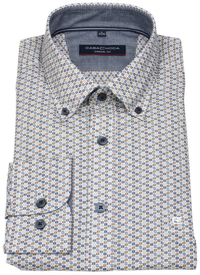 CASAMODA Langarmhemd Casamoda Comfort Fit Button-Down-Kragen Kontrastknöpfe von CASAMODA