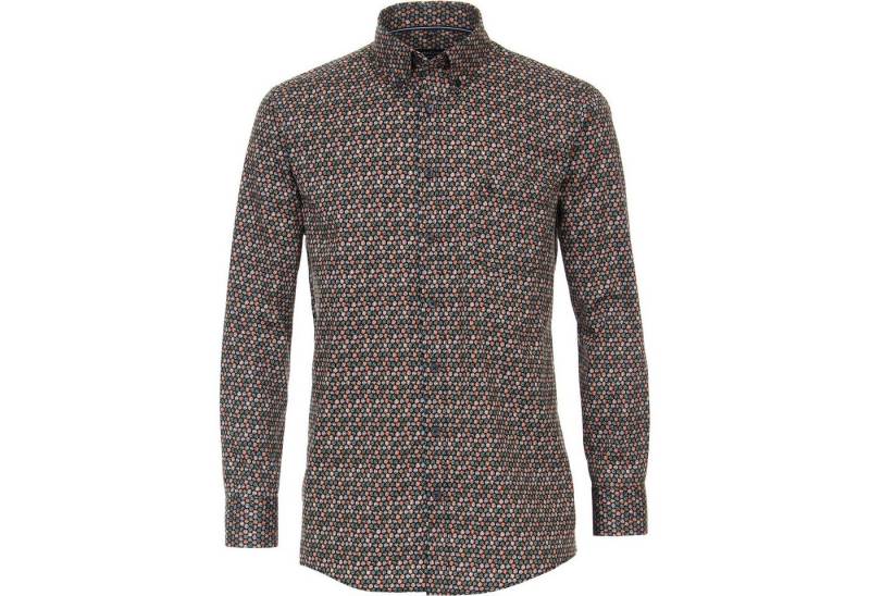 CASAMODA Langarmhemd CasaModa XXL Langarmhemd Alloverprint orange-grün-blau von CASAMODA