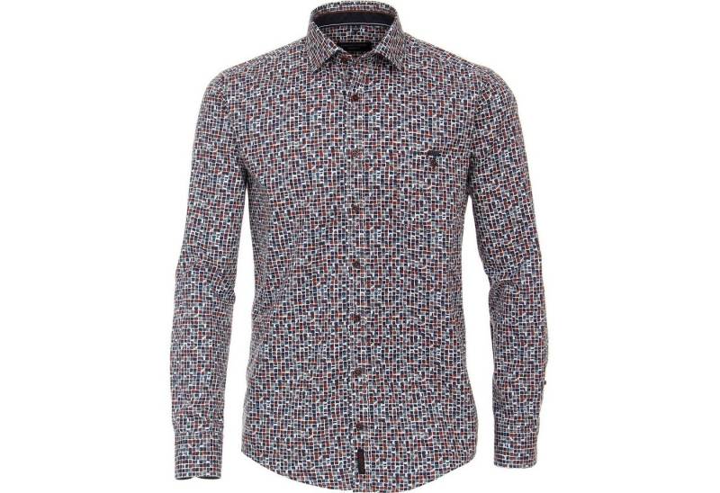 CASAMODA Langarmhemd CasaModa Langarmhemd Übergröße Print orange-blau-grau von CASAMODA