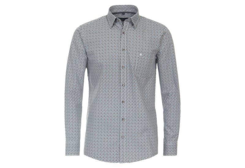 CASAMODA Langarmhemd CasaModa XXL Langarmhemd Allovermuster blau-braun von CASAMODA