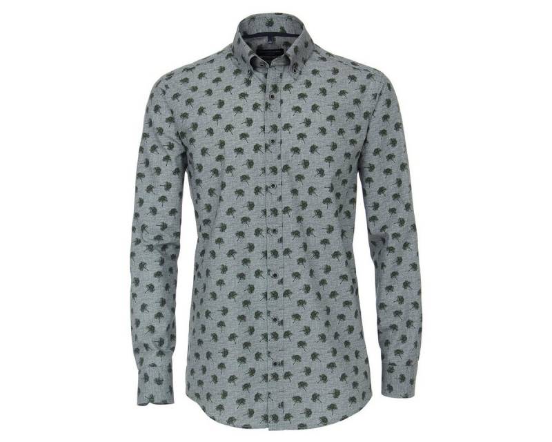 CASAMODA Langarmhemd CasaModa-Green XXL Langarmhemd Mini-Baum-Muster grün von CASAMODA