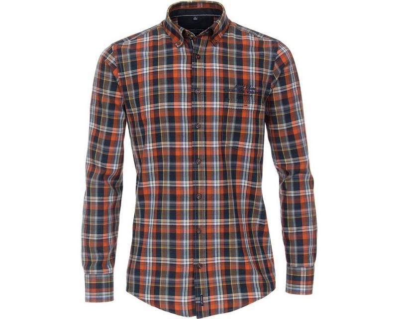 CASAMODA Langarmhemd CasaModa XXL Langarmhemd modisch terracotta-navy von CASAMODA