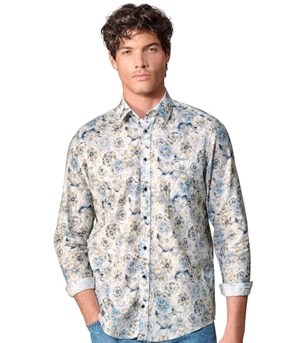 CASAMODA Leinenhemd Print Casual Fit von CASAMODA