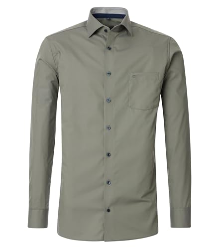 CASAMODA Modern Fit Hemd Langarm New Kent Kragen Oliv Größe 43 von CASAMODA