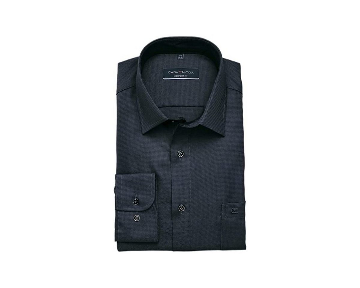 CASAMODA Outdoorhemd Langarm FreizeitHemd für Herren in schwarz (1-tlg) von CASAMODA