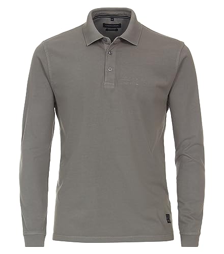 CASAMODA Polo-Shirt Langarm Uni Grau M von CASAMODA