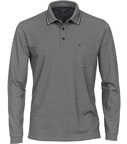CASAMODA Polo-Shirt Langarm Uni Grau XL von CASAMODA