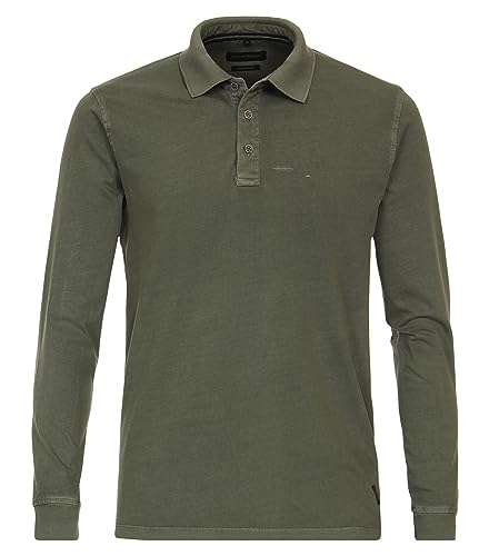 CASAMODA Polo-Shirt Langarm Uni Olive 3XL von CASAMODA