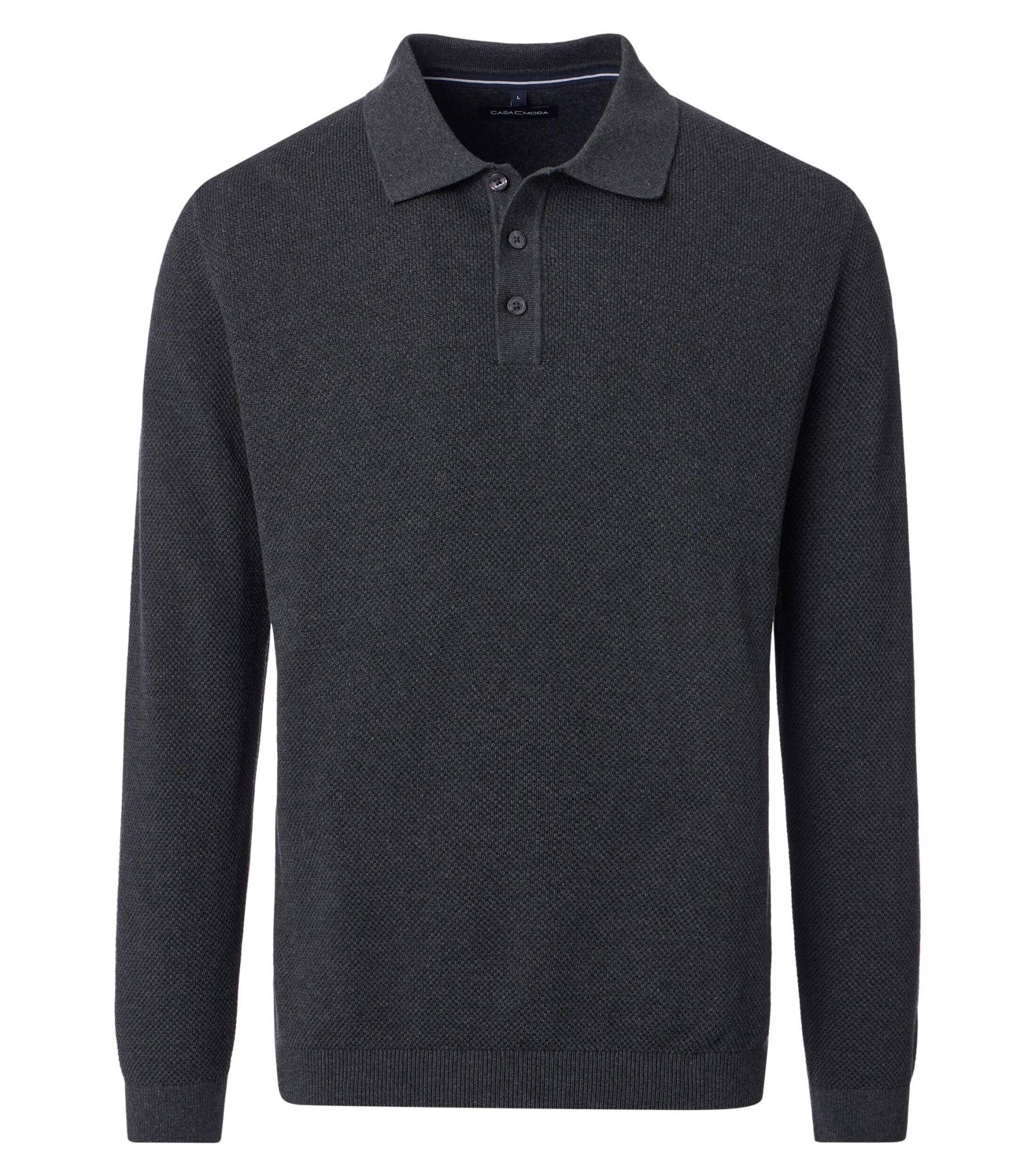 CASAMODA - Polo-Shirt Langarm anthrazit - Gr. - M von CASAMODA