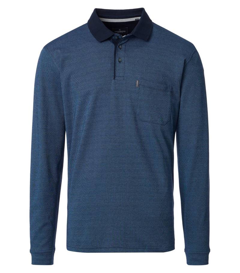 CASAMODA - Polo-Shirt Langarm aqua bis petrol - Gr. - L von CASAMODA