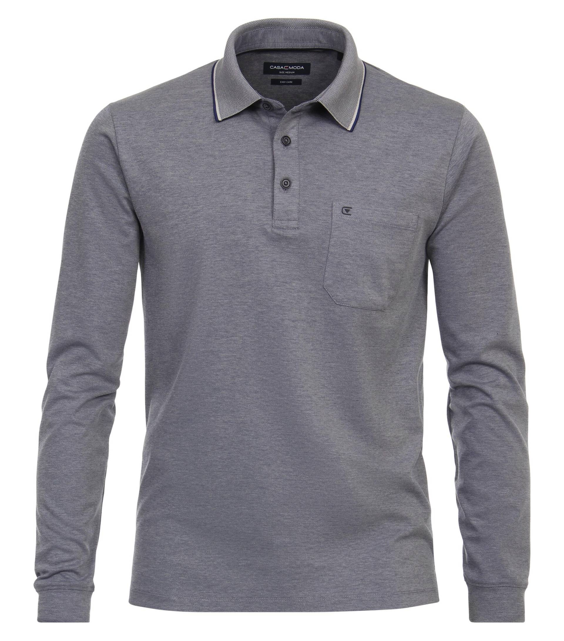 CASAMODA - Polo-Shirt Langarm blau - Gr. - M von CASAMODA