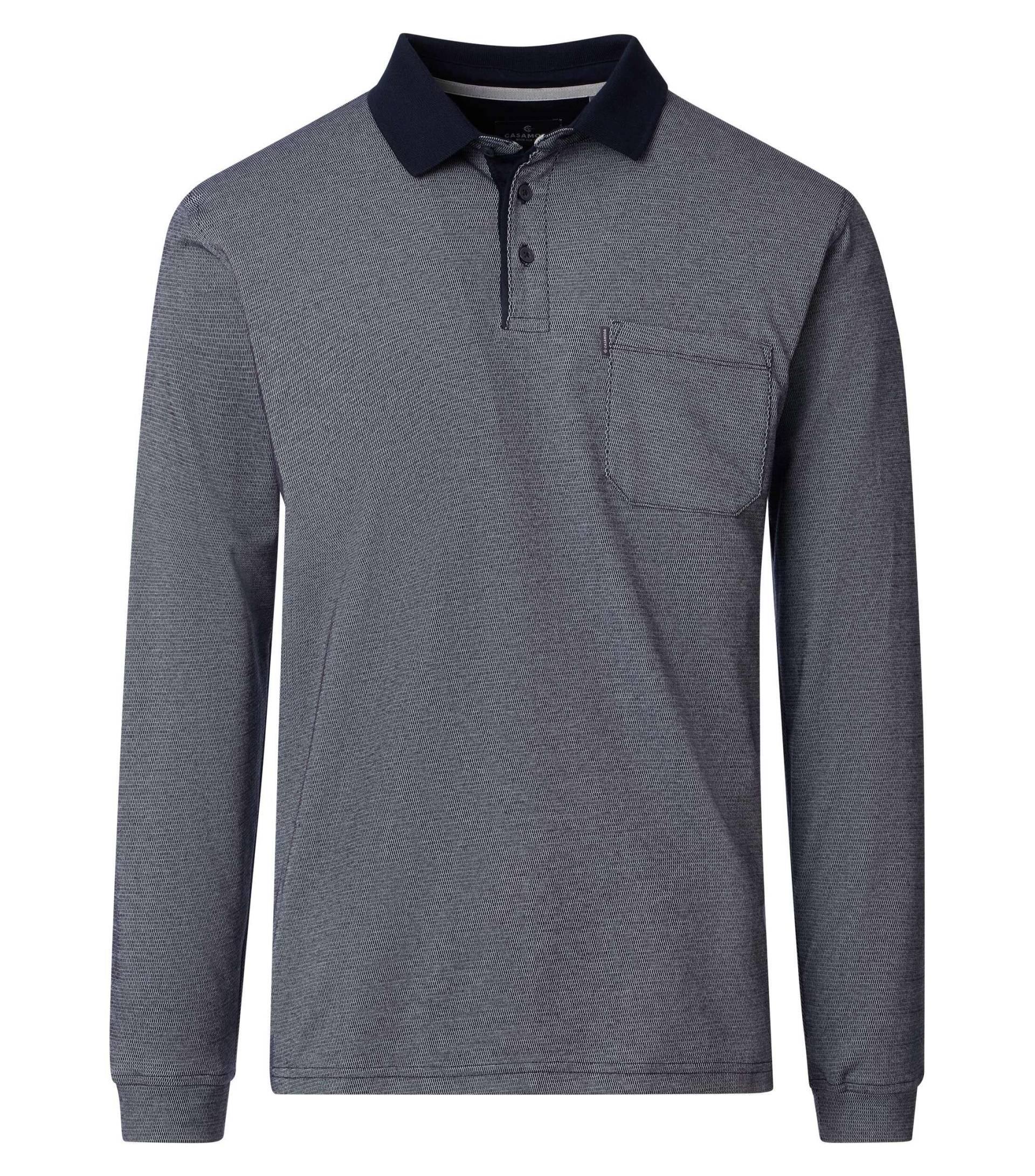 CASAMODA - Polo-Shirt Langarm blau - Gr. - XXL von CASAMODA